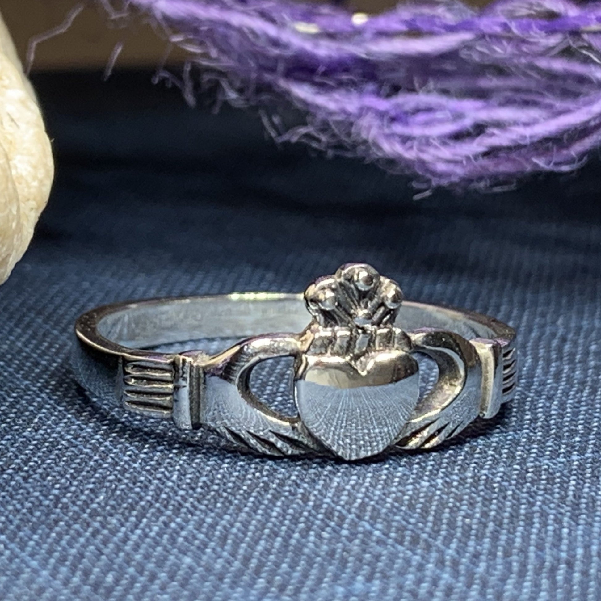 Traditional Irish Claddagh ring symbolizing love, loyalty and friendship. Sterling silver Irish jewelry Celtic Crystal Designs