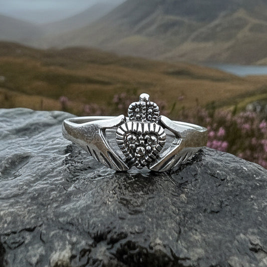 Donegal Irish Claddagh Ring with Sterling Silver