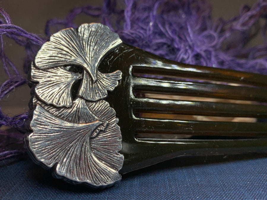 Gingko Hair Stick, Celtic Barrette, Irish Jewelry, Pagan Jewelry, Friendship Gift, Wiccan Jewelry, Norse Jewelry, Hair Slide Barrette