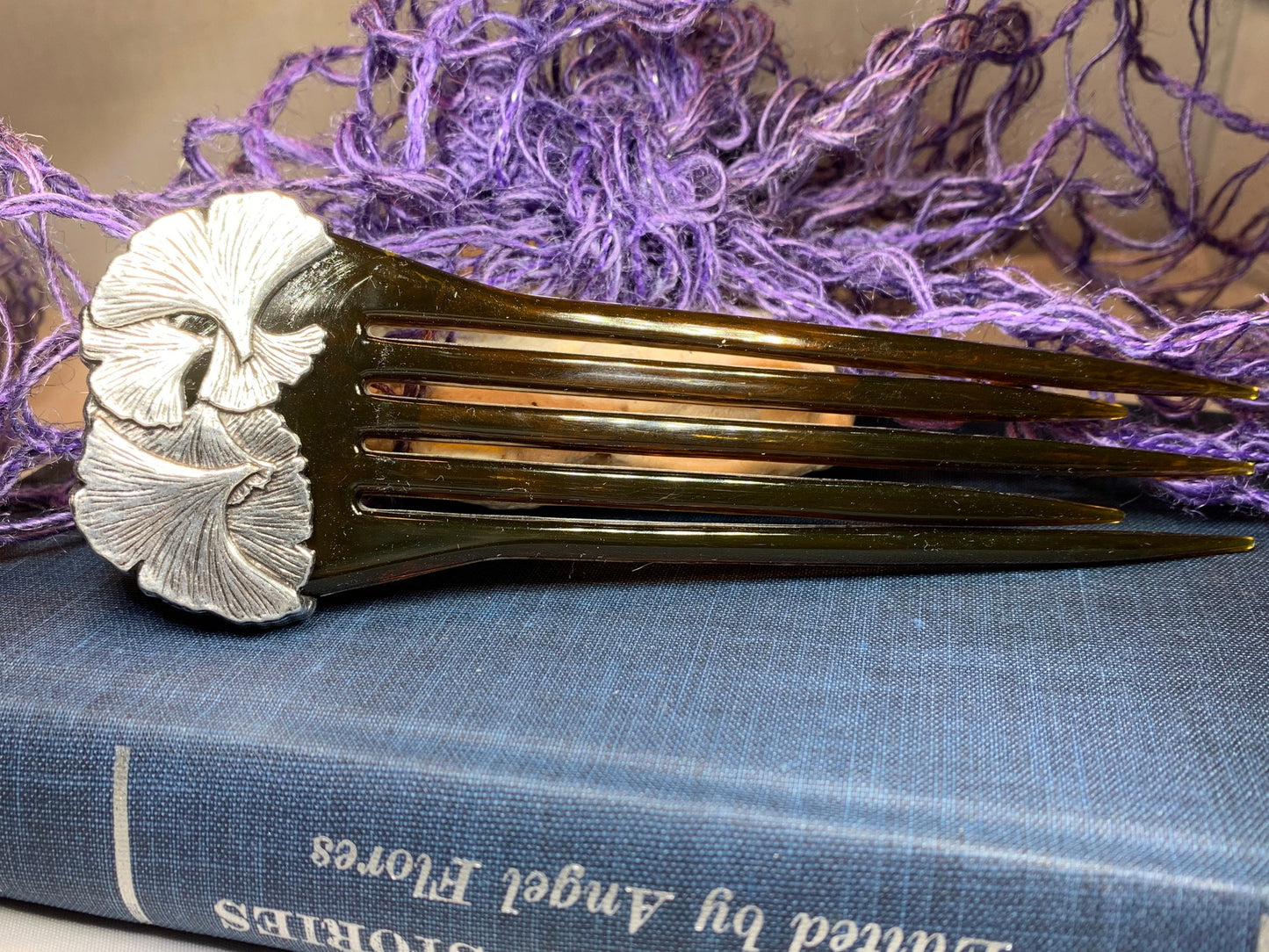 Gingko Hair Stick, Celtic Barrette, Irish Jewelry, Pagan Jewelry, Friendship Gift, Wiccan Jewelry, Norse Jewelry, Hair Slide Barrette