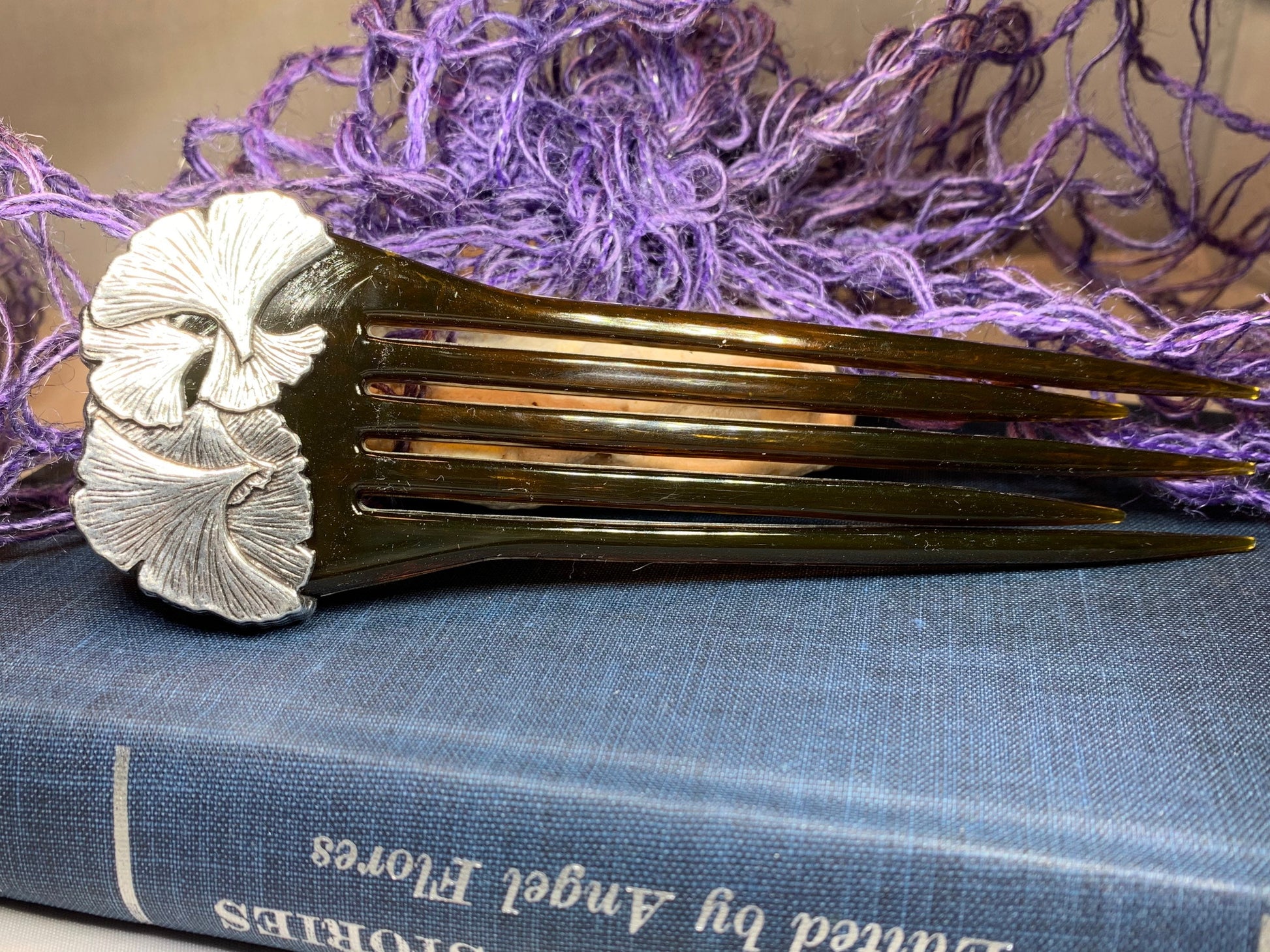 Gingko Hair Stick, Celtic Barrette, Irish Jewelry, Pagan Jewelry, Friendship Gift, Wiccan Jewelry, Norse Jewelry, Hair Slide Barrette