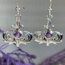 Load image into Gallery viewer, Amethyst Thistle Earrings 03
