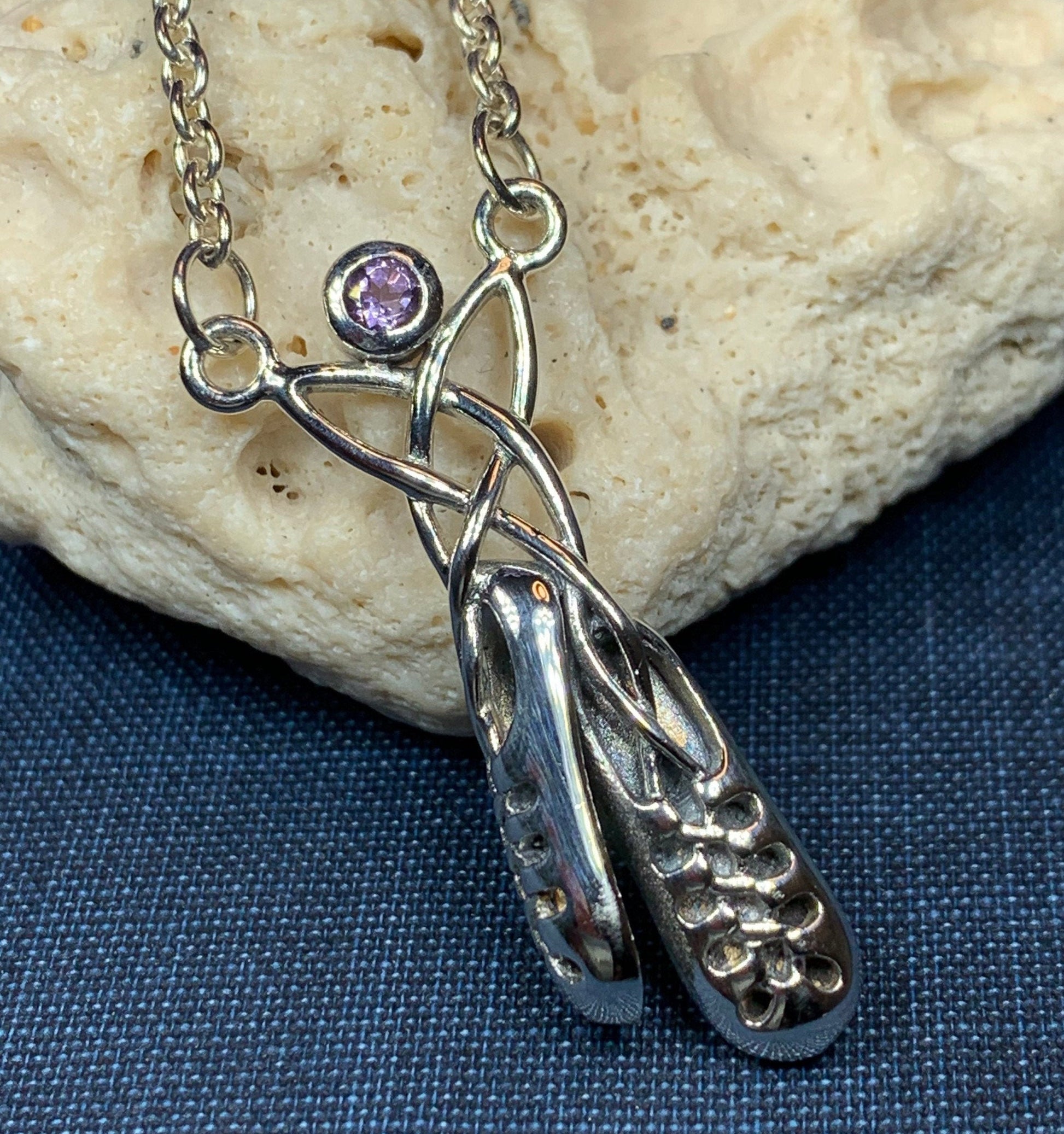 Kassidy Irish Dance Shoes Necklace in Sterling Silver — view 5