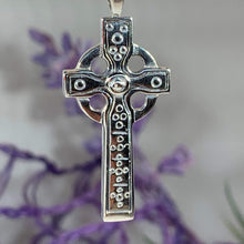 Load image into Gallery viewer, Petite Silver Celtic Cross Necklace
