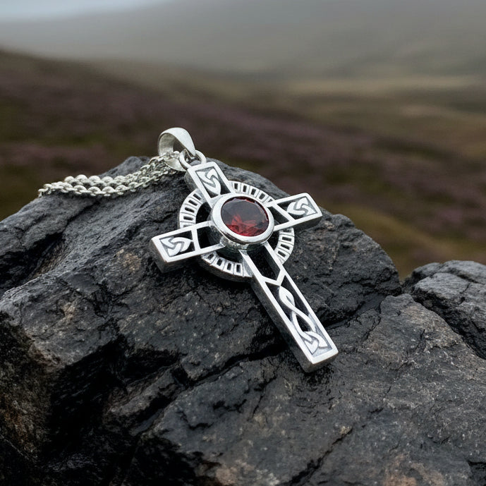 Lanis Celtic Cross Necklace in Sterling Silver