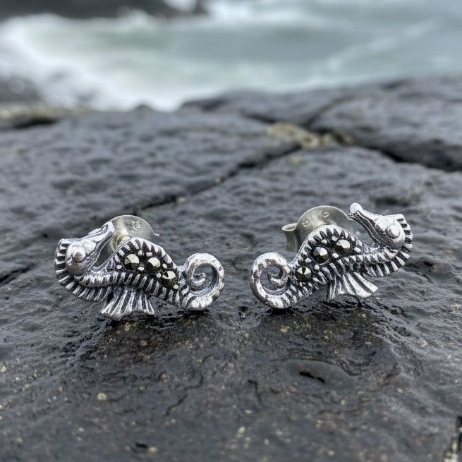 Seahorse Marcasite Earrings — view 5