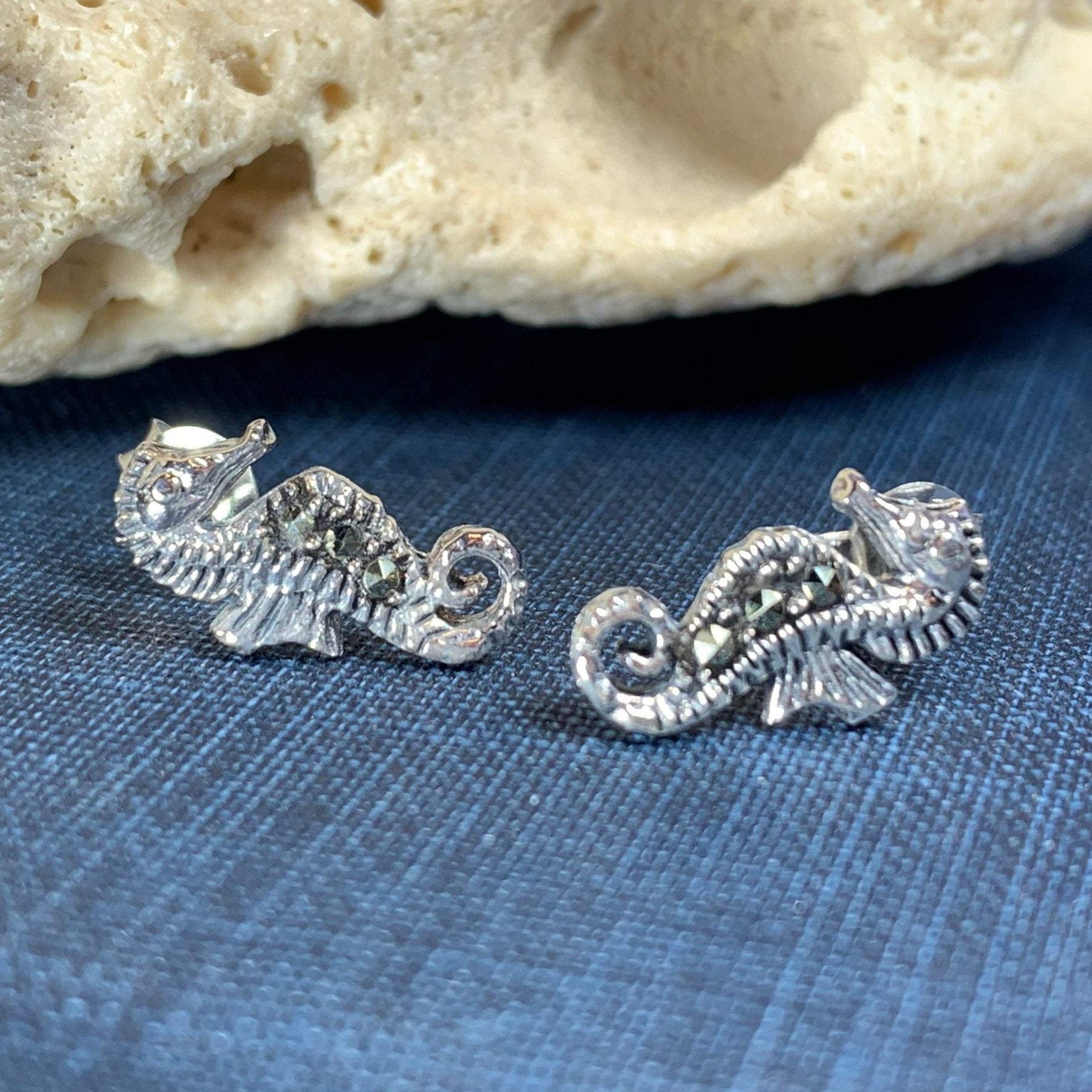 Seahorse Marcasite Earrings — view 4