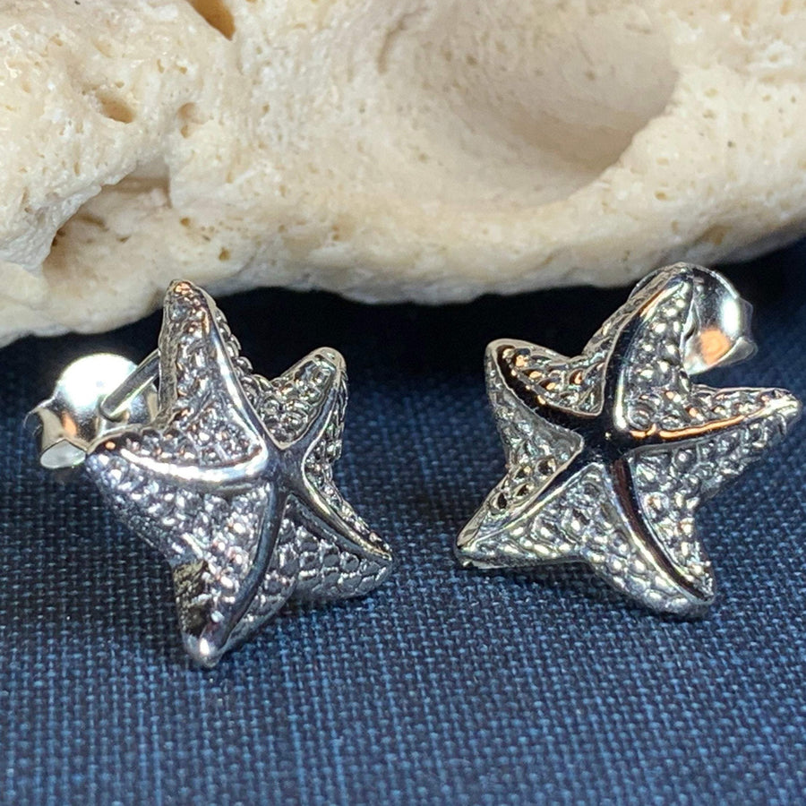 Sunny Starfish Post Earrings in Sterling Silver