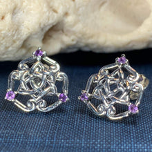 Load image into Gallery viewer, Amethyst Celtic Knot Stud Earrings 04
