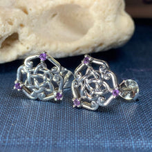Load image into Gallery viewer, Amethyst Celtic Knot Stud Earrings 08
