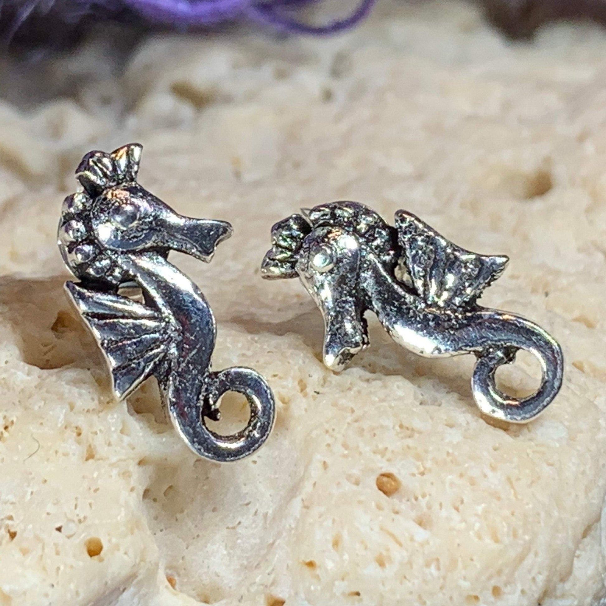 Happy Seahorse Post Earrings — view 2