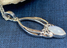 Load image into Gallery viewer, Moonstone Trinity Knot Necklace
