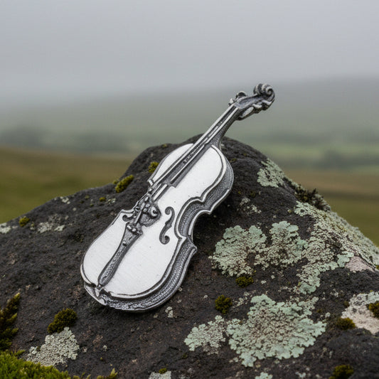Irish Fiddle Celtic Brooch