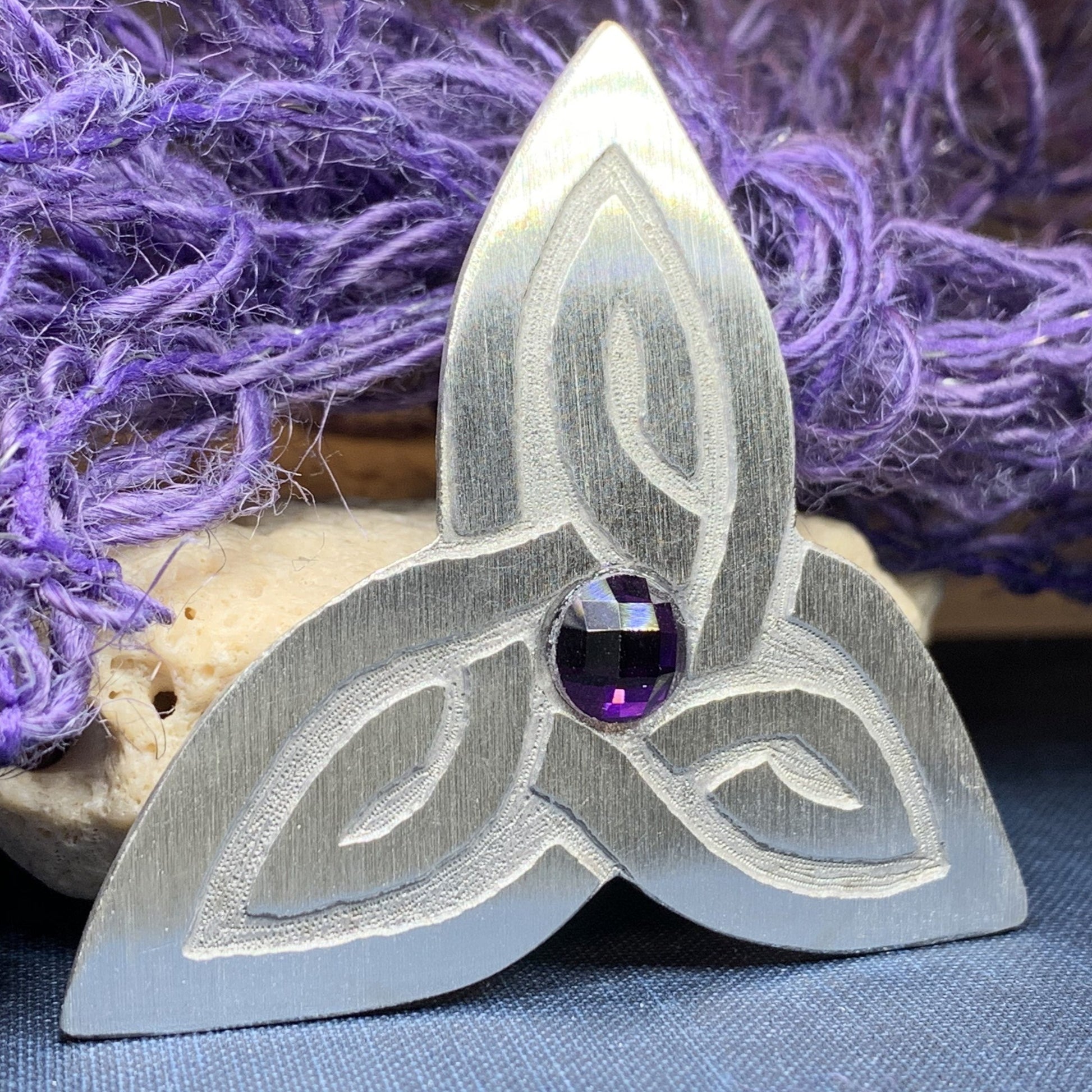 Trinity Knot Crystal Brooch — view 6