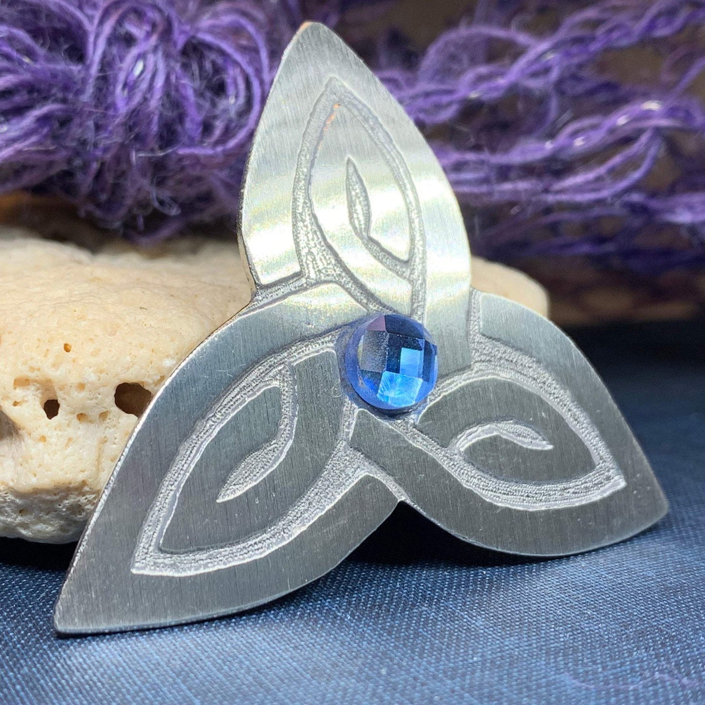 Trinity Knot Crystal Brooch — view 4