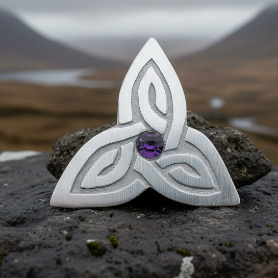 Trinity Knot Crystal Brooch — view 3