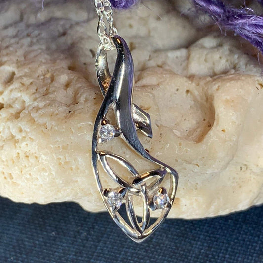 Sterling Silver Celtic necklace will delight all lovers of Celtic heritage and will be the perfect symbol of your deep affection.  Solid sterling silver on a chain - trinity knot pendant 