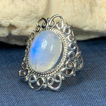 Load image into Gallery viewer, Celtic Knotwork Moonstone Ring

