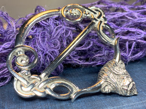Pewter Scotland Highland Cow Scarf Ring