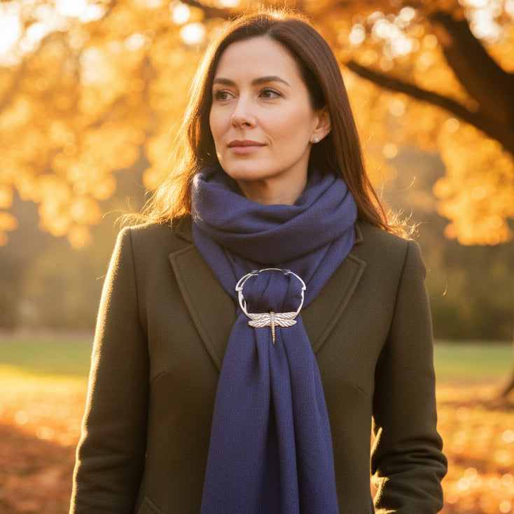 Claire's Dragonfly Scarf Ring - Handmade in England — view 7
