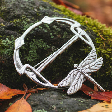 Claire's Dragonfly Scarf Ring - Handmade in England in pewter