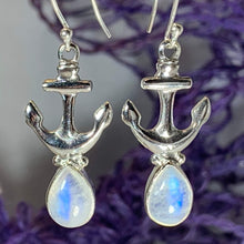 Load image into Gallery viewer, Moonstone Anchor Earrings
