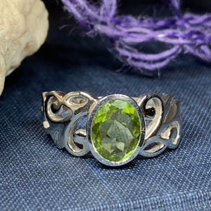 Celtic Filigree Ring, Gemstone Jewelry, Statement Ring, Garnet Jewelry, Celtic Jewelry, Anniversary Gift, Wiccan Jewelry, Wife Gift