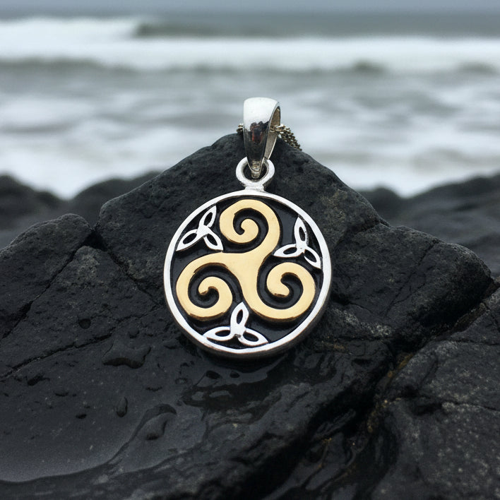 Carran Celtic Spiral Necklace in Sterling Silver — view 6