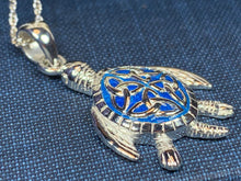 Load image into Gallery viewer, Blue Celtic Turtle Necklace
