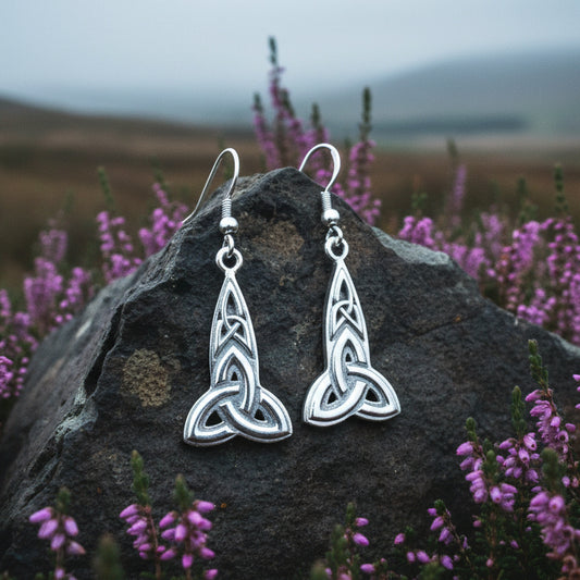 Keelia Celtic Trinity Knot Earrings in Sterling Silver