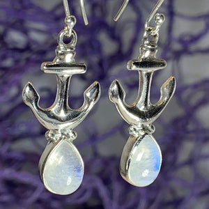 Moonstone Anchor Earrings