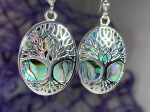 Tree of Life Earrings, Celtic Jewelry, Irish Jewelry, Norse Jewelry, Ireland Gift, Tree Jewelry, Abalone Shell Jewelry, Scotland Jewelry