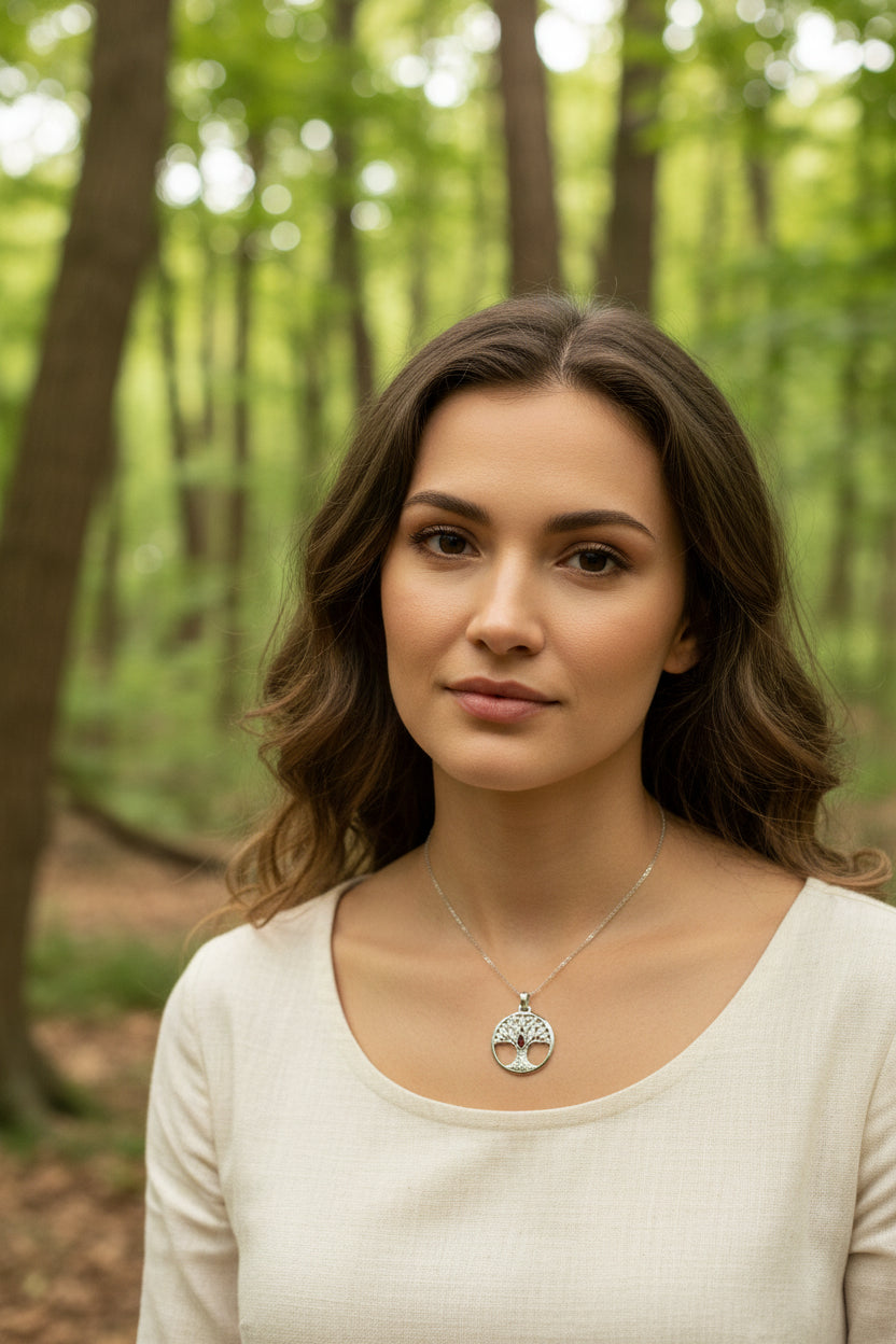 Glorianna Celtic Tree of Life Necklace in Sterling Silver — view 6