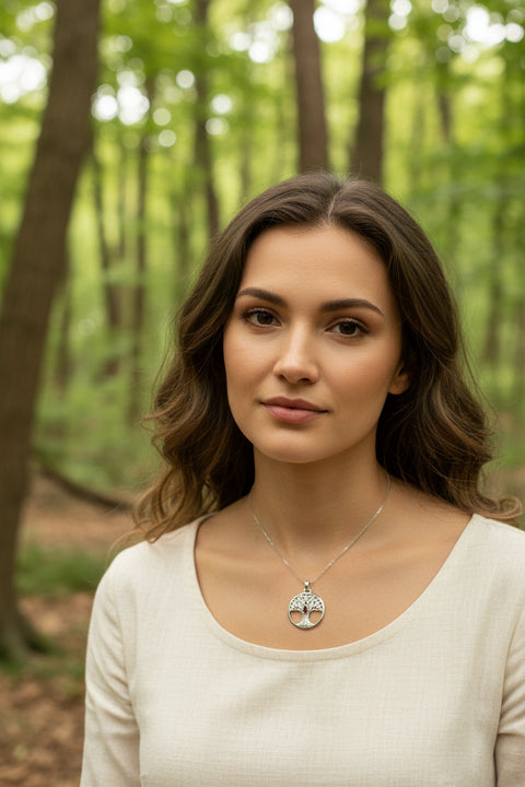Load image into Gallery viewer, Glorianna Celtic Tree of Life Necklace in Sterling Silver
