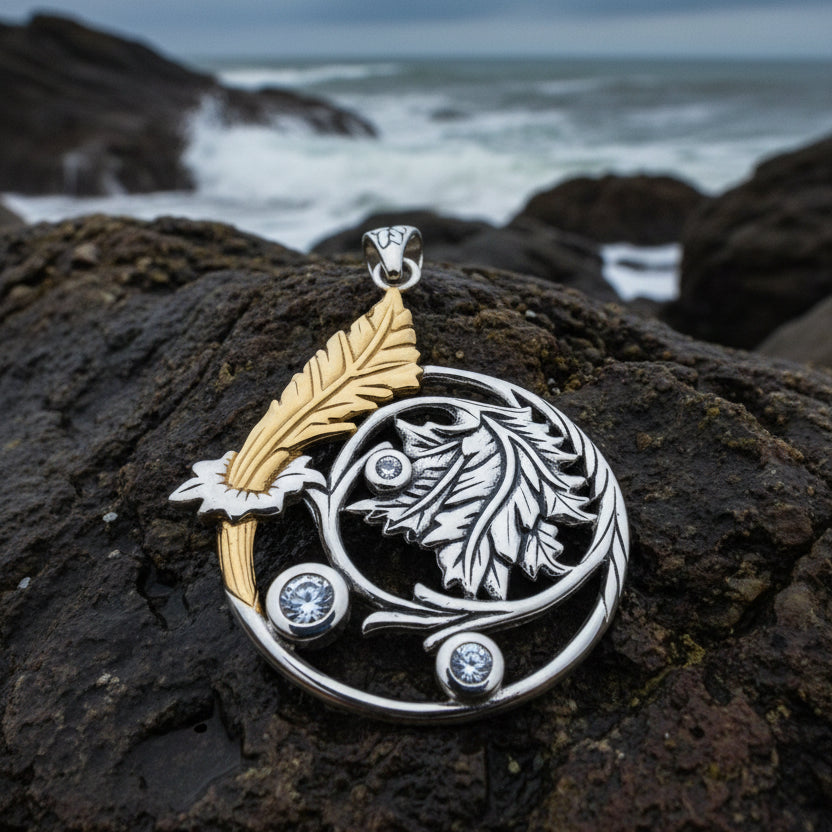 Lady of the Mist Flower Necklace in Sterling Silver