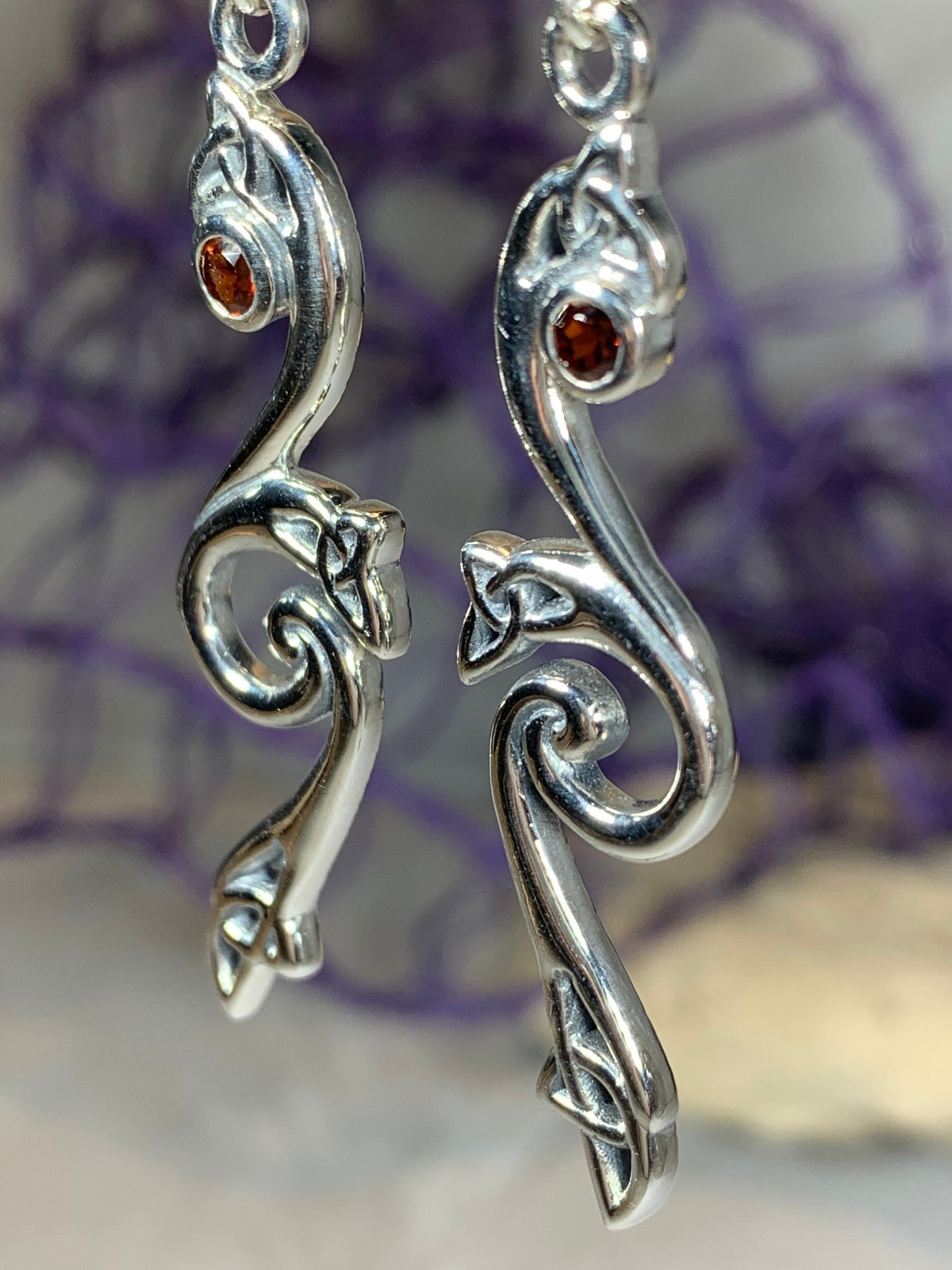 Graceful Celtic Trinity Knot Earrings in Sterling Silver — view 9