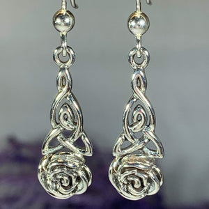 Mother's Rose Knot Celtic Earrings