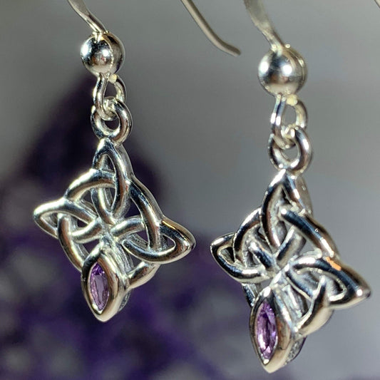 Arynne Celtic Knot Earrings in Sterling Silver — view 9