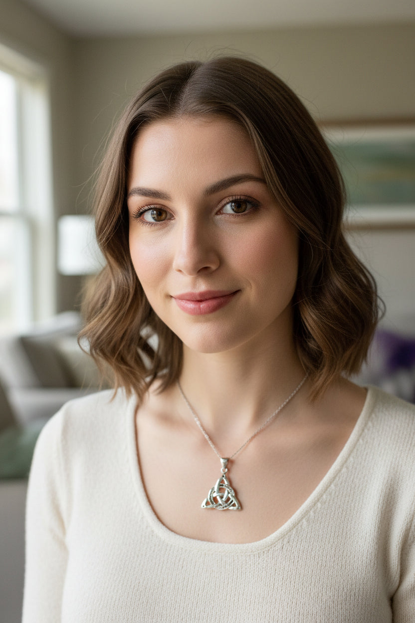 Ombre Celtic Trinity Knot Necklace — view 7