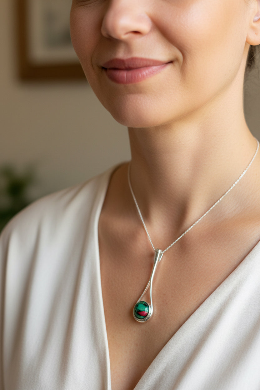 Scottish Raindrop Heathergems Necklace - Handmade in Scotland — view 7