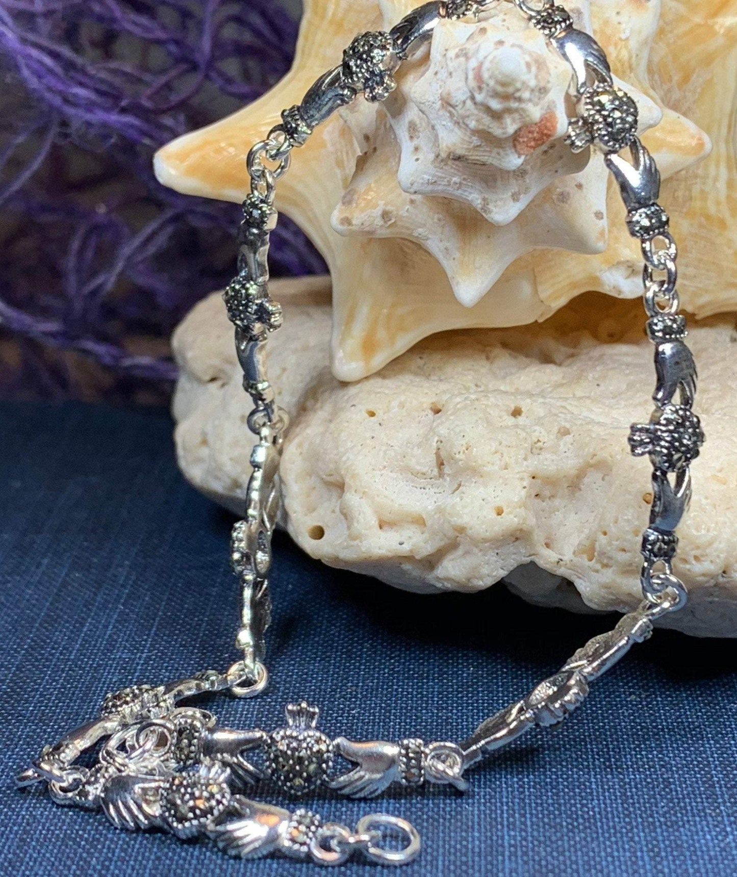Irene Irish Claddagh Bracelet in Sterling Silver — view 5
