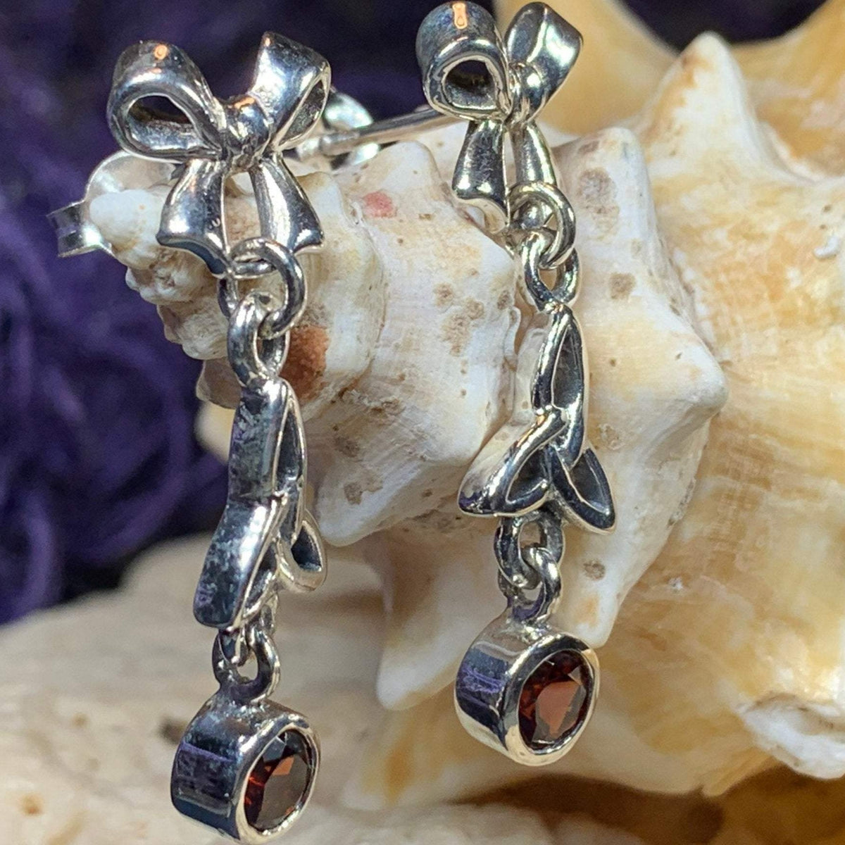 Joy Celtic Trinity Knot Earrings in Sterling Silver — view 10