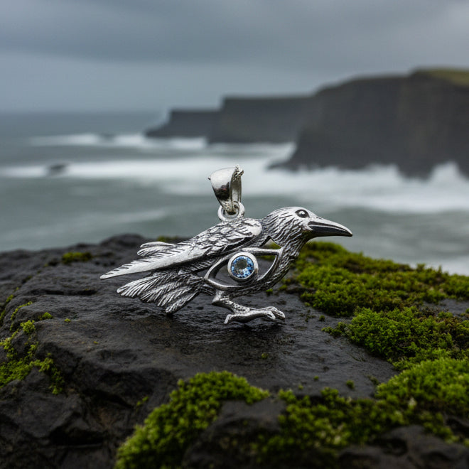 Rona Raven Necklace in Sterling Silver — view 7