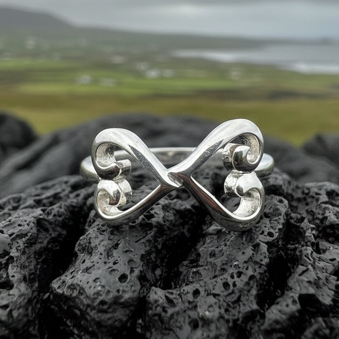 Celtic Infinite Love Heart Ring in sterling silver