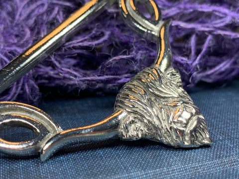 Load image into Gallery viewer, Pewter Scotland Highland Cow Scarf Ring

