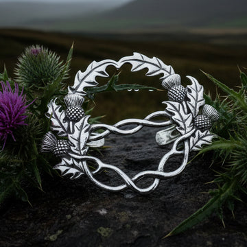 Scottish Thistle Pewter Scarf Ring — view 6