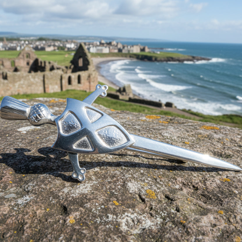 Scottish Saltire Kilt Pin - Handmade in Scotland