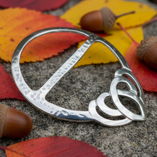 Pewter Celtic Heart Scarf Ring - Handmade in Scotland
