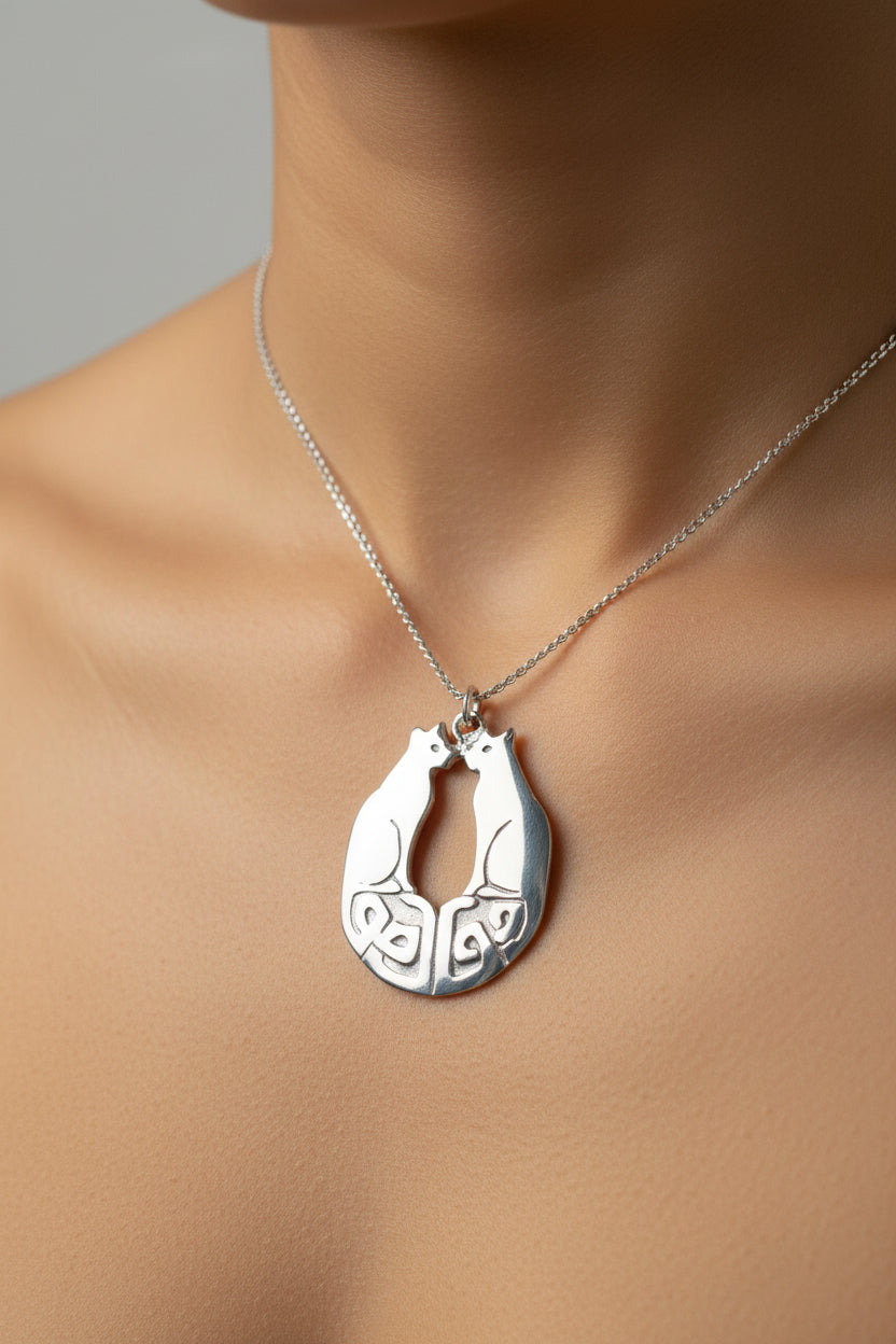 Celtic Cats Necklace - Handmade in Scotland
