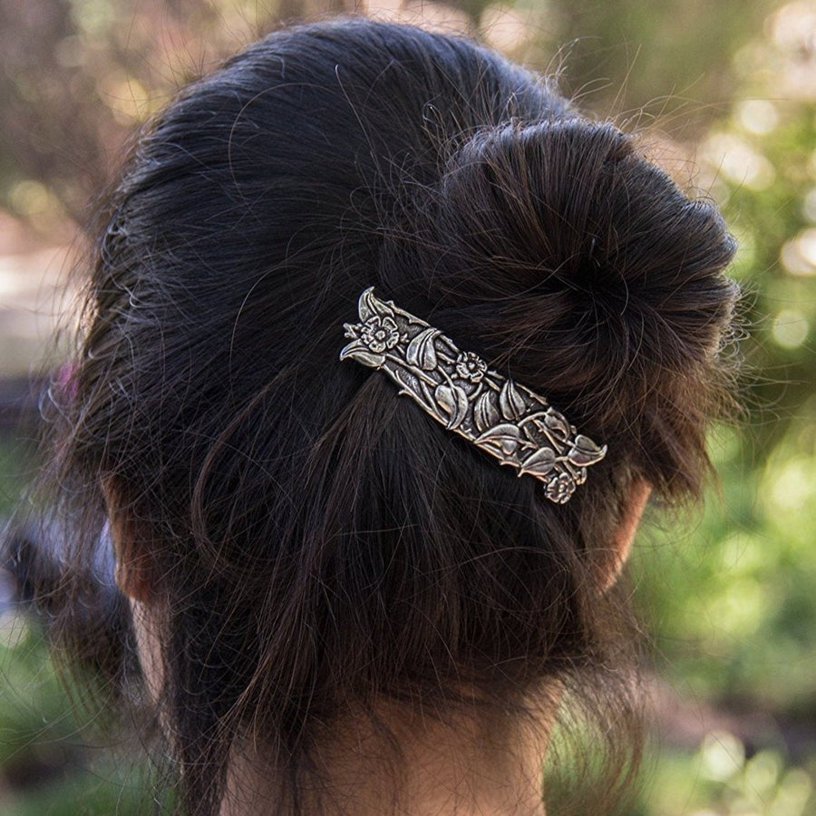 Irish Flower Garden Hair Clip, Celtic Barrette, Flower Jewelry, Nature Jewelry, Friend Gift, Flower Jewelry, Nature Barrette, Mom Gift